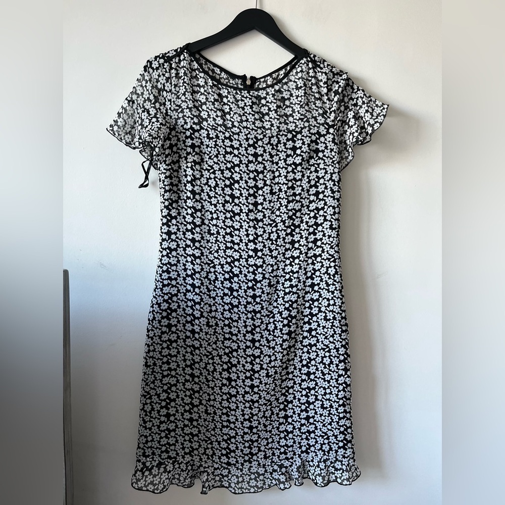 Karl Lagerfeld Floral Flutter Sleeve Mini Dress